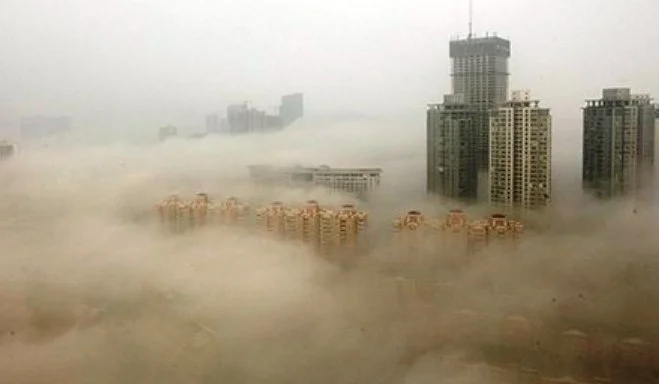 Pollution because of smog in environment