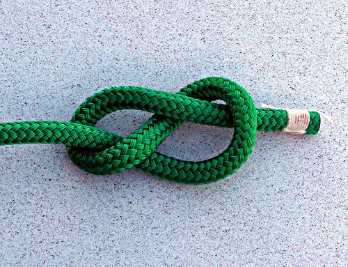 stopper knot in middle of rope