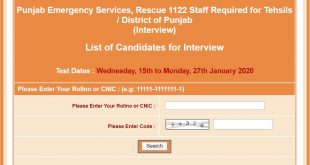 Interview list January 2020 Rescue 1122