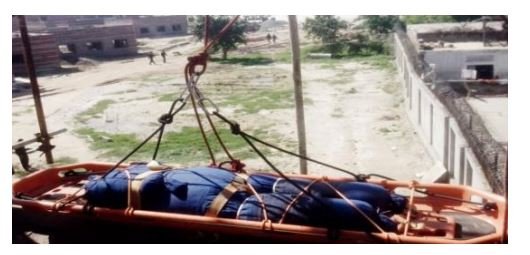 Attach the Basket with main and safety lines