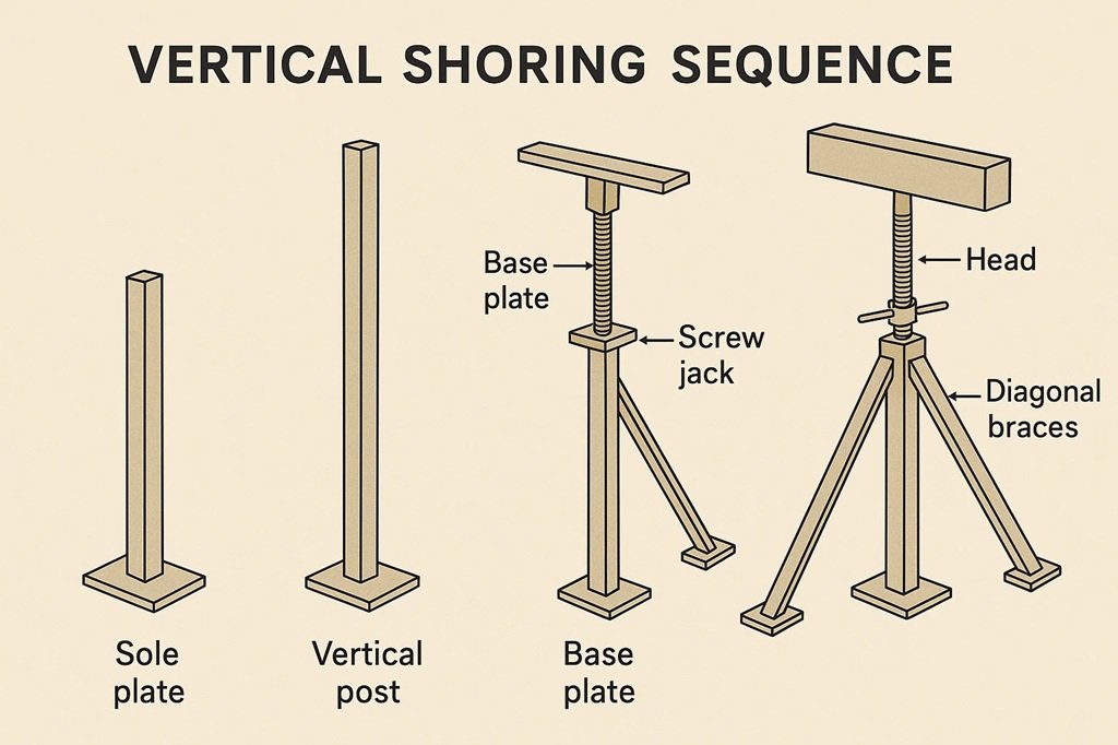 Vertical Shore Construction Sequence