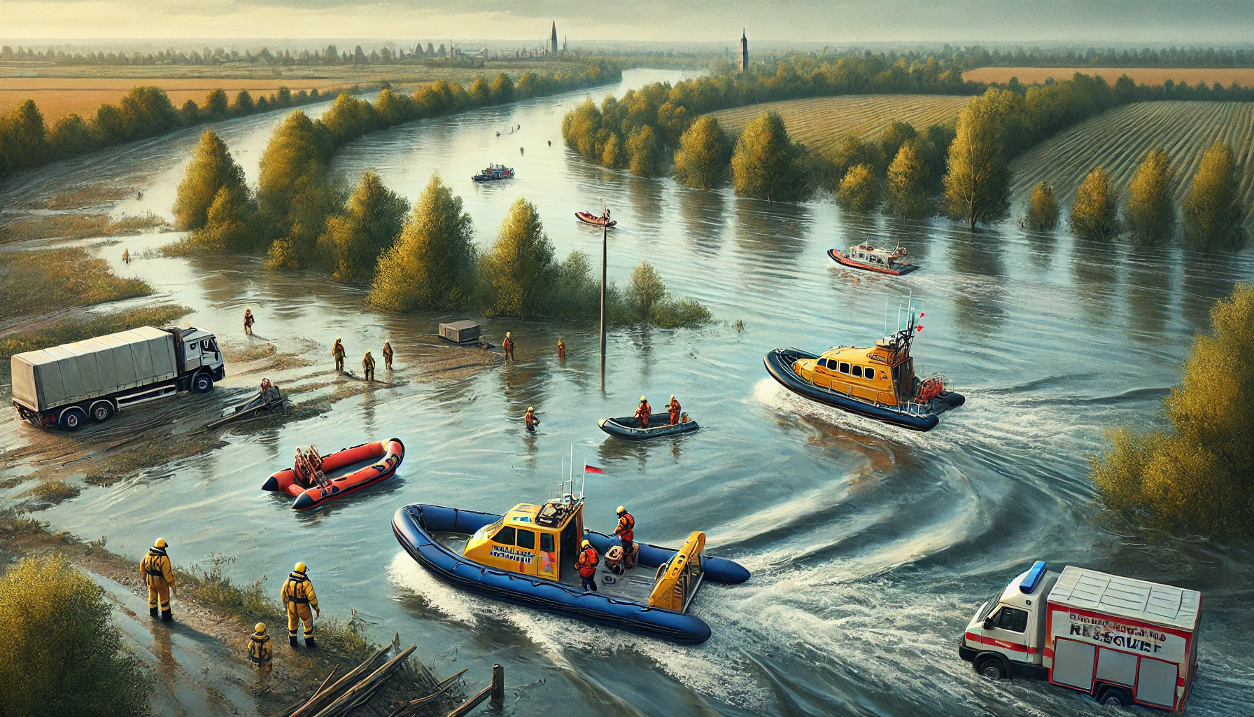 Water Rescue Boats, Equipment, and Flood Response