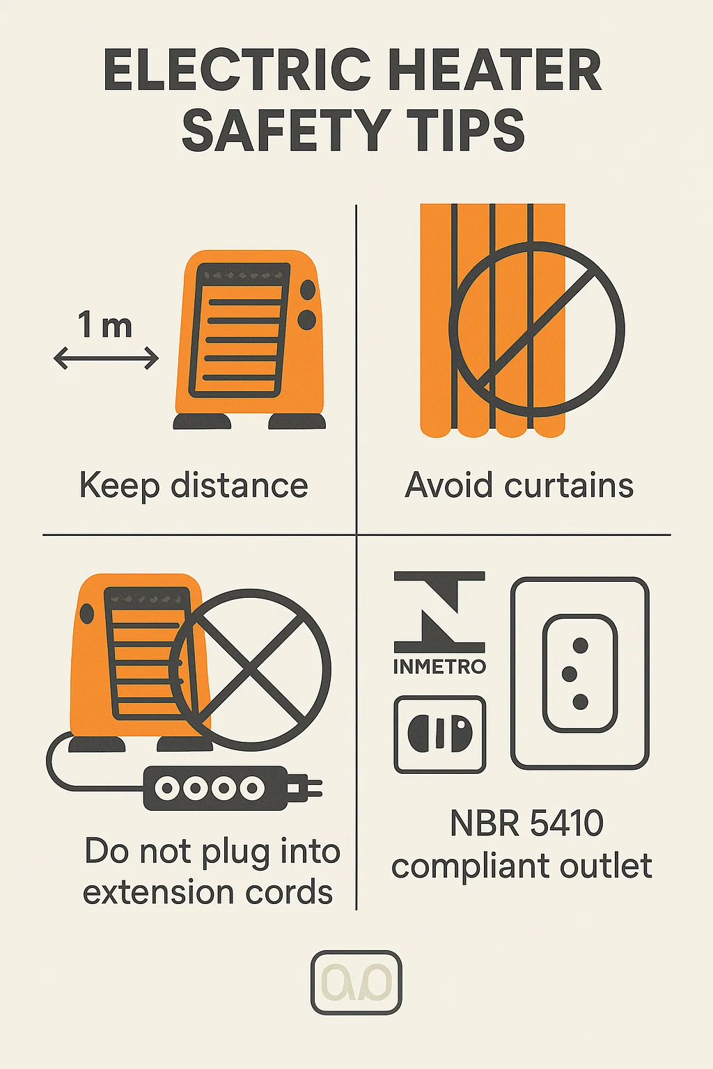 Safe electric heater use in Brazilian home during winter