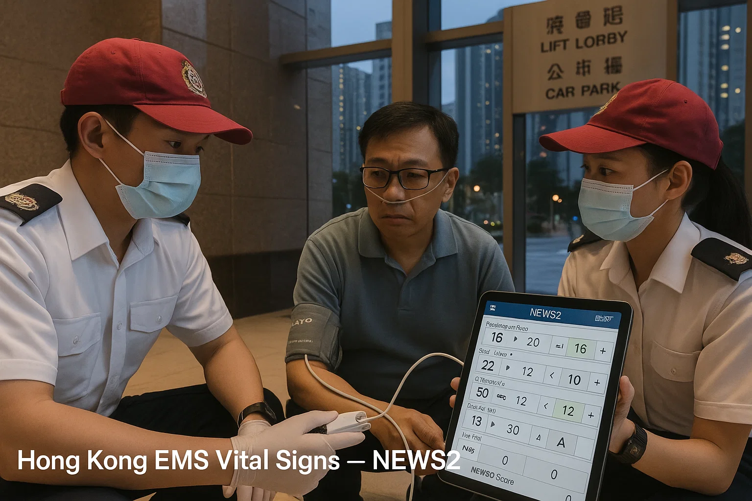 Hong Kong EMS crew using NEWS2 with capnography
