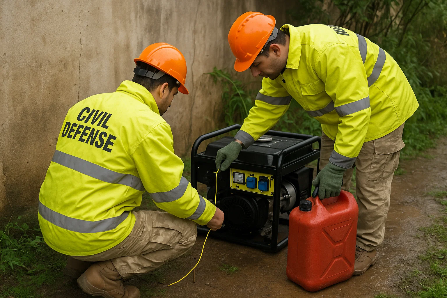 Winter Storm Generator Safety in Lebanon 3 Civil defense checking generator safety setup