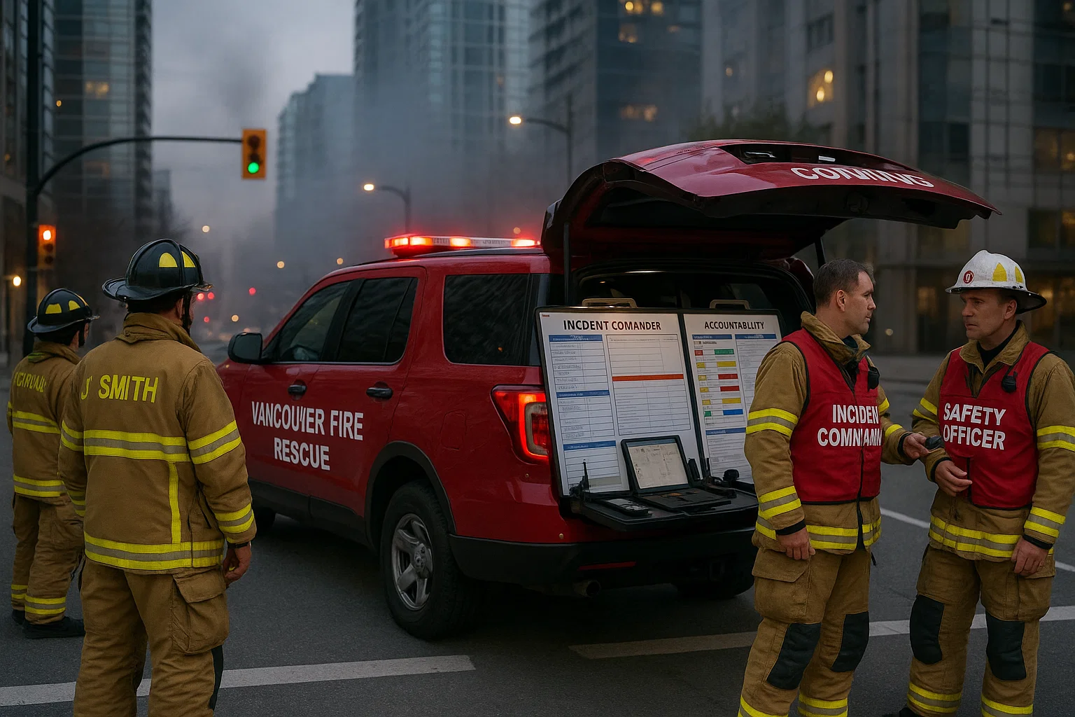 Vancouver ICS command setup at an urban incident